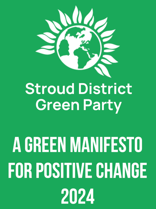 Cover of the manifesto.  Green Party logo.  A green manifesto for positive change.
