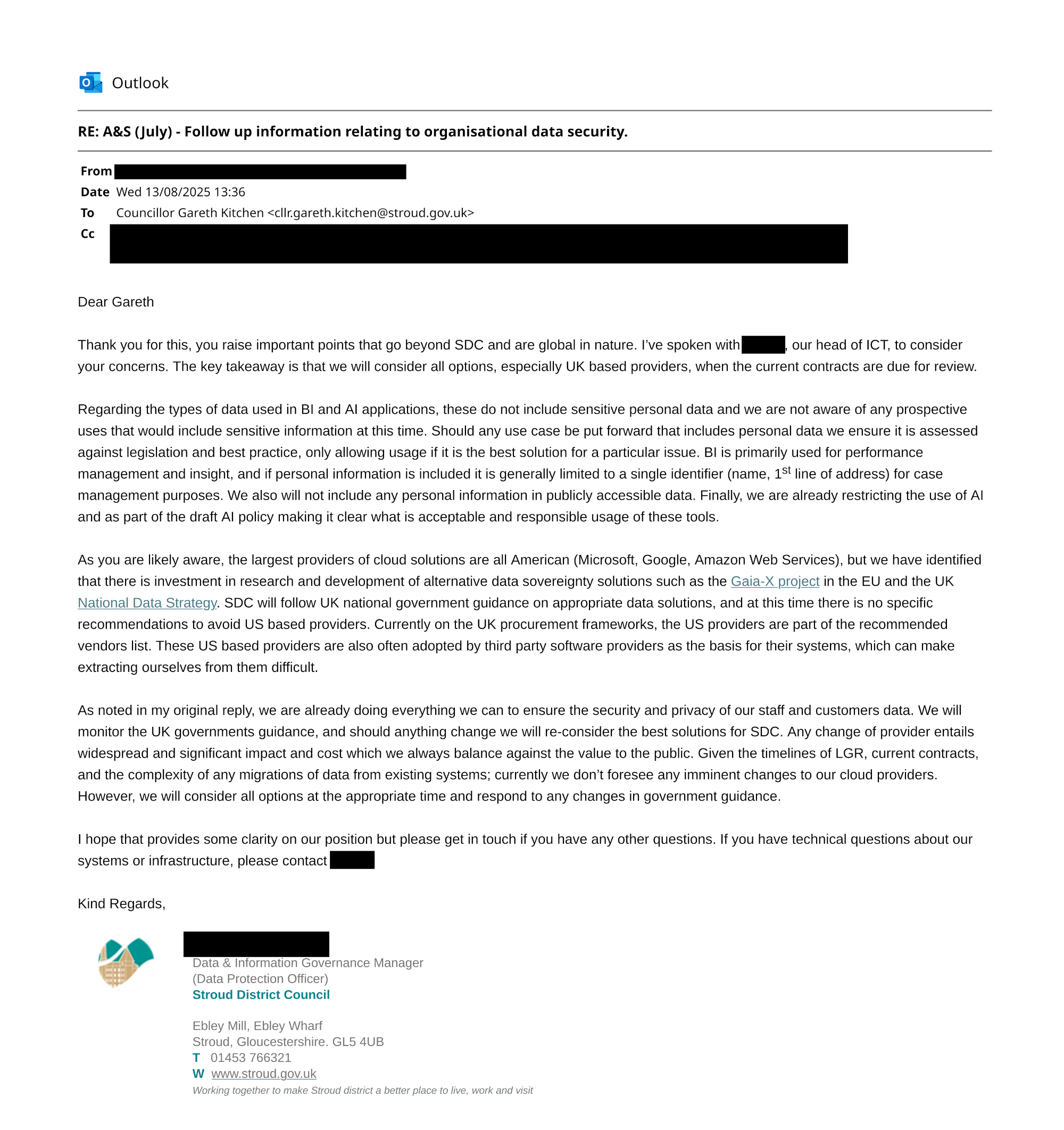 The response e-mail