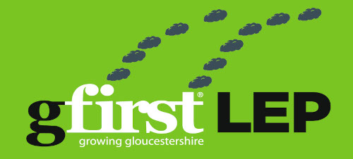 The GFirst LEP logo, edited to show block smoke puffing out of the 'i' and 't'.