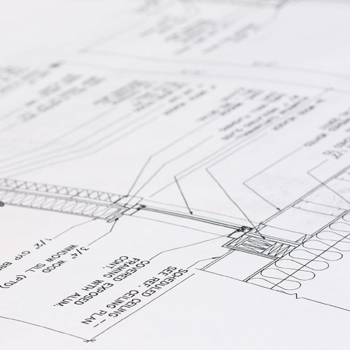 Picture of a planning drawing.  The foreground is in focus and background is blurred.